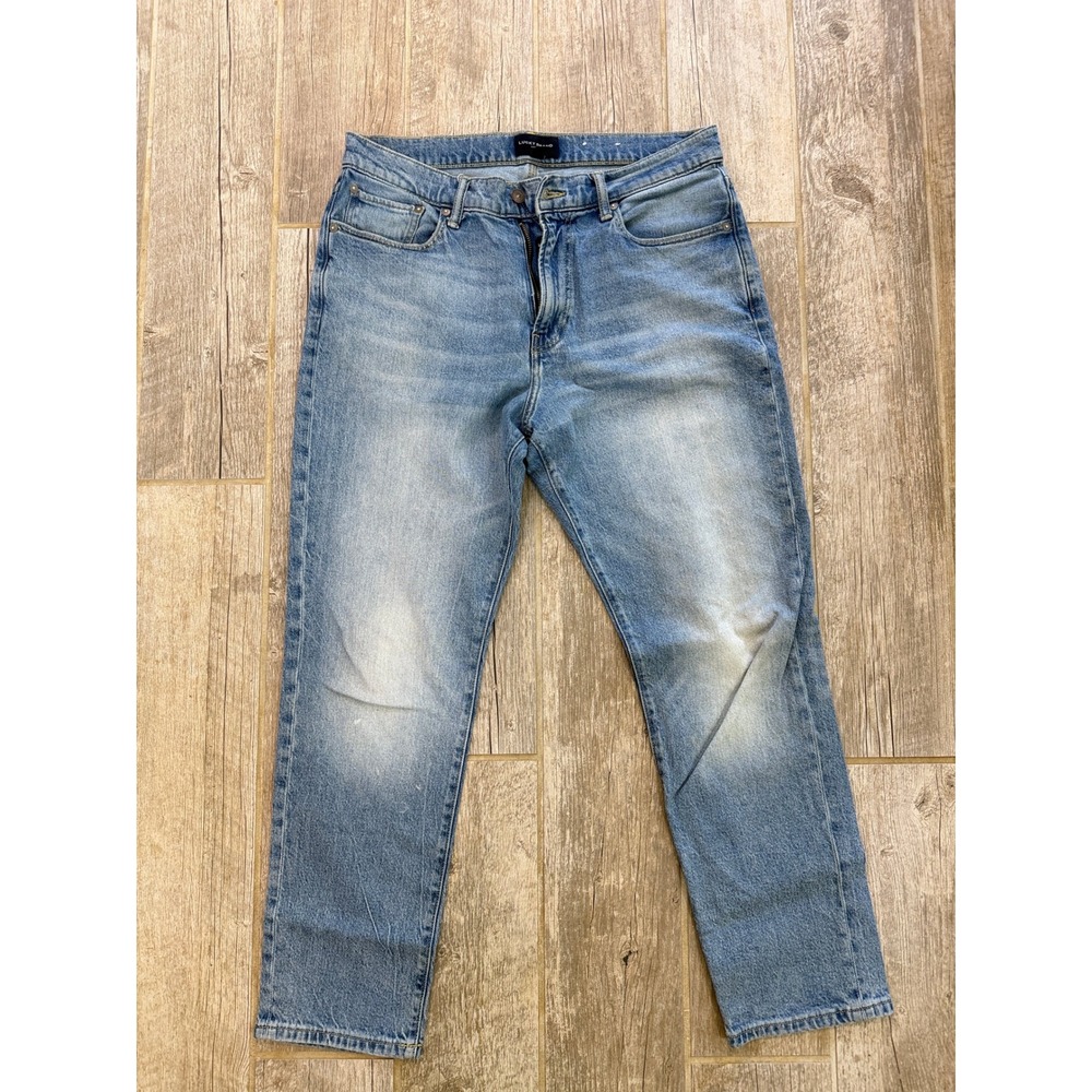 Lucky Brand 412 Athletic Slim Jeans Mens 34x30 Blue Excellent Light Wash Stretch